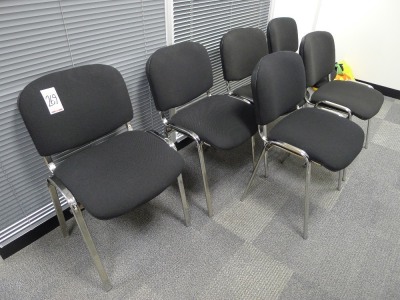 6 Black cloth upholstered side chairs - 3