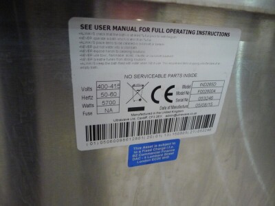 Ultrawave ultrasonic cleaning tank, model IND 265D Serial number: 053246 (2019) - 5
