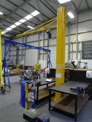 Rossendale 500kg capacity floor mounted pillar jib crane with Yale 500kg capacity electric chain hoist and pendant controls s/n 2618 (2018) - 3