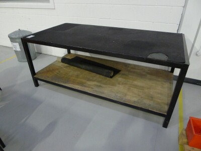 Welded steel 2 tier workshop table 200cm x 100cm