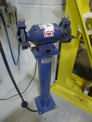 Kobe double ended bench grinder with pedestal stand.
