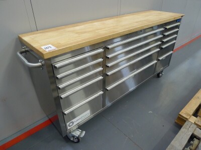 SGS 72, 15 drawer stainless steel tool box bench cabinet