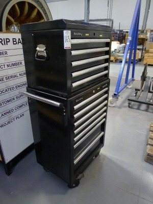 Sealey Superline Pro 7 drawer roller tool trolley with 5 drawer top box including contents