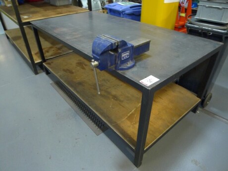 Welded steel 2 tier workbench with Senator vice 200cm x 100cm