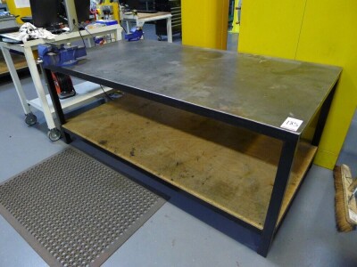 Welded steel 2 tier workbench with 2 vices 200cm x 100cm