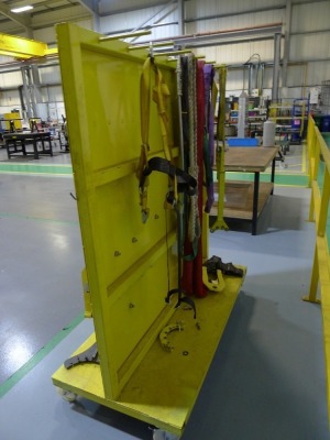 Rossendale double sided steel mobile lifting eye, strap trolley and contents - 2