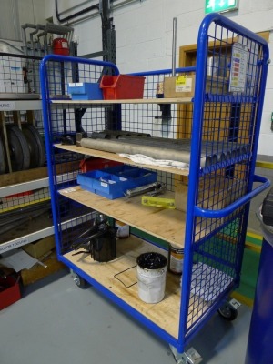 Tubular steel 4 tier component trolley (contents not included)