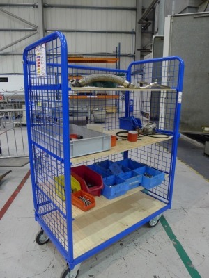 2 Tubular steel 4 tier component trolleys (contents not included) - 2