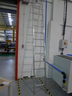 Sealey 9 tread elecricians stepladder and 2, 12 tread aluminium ladders - 2