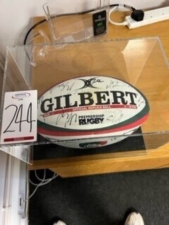 Signed Leicester Tigers RFU Gilbert Rugby Ball