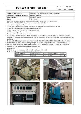SGT-200 Turbine Test Bed A Method Statement and Risk Assessment must be provided, reviewed and approved by the Auctioneer prior to any removal work commencing on this lot - 5
