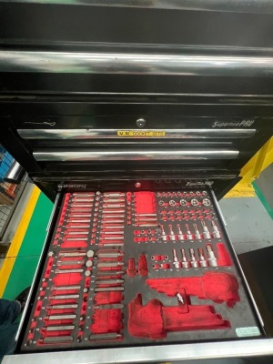 Sealey Superline Pro 7 drawer roller tool trolley with 5 ans 2 drawer top boxes including contents - 7